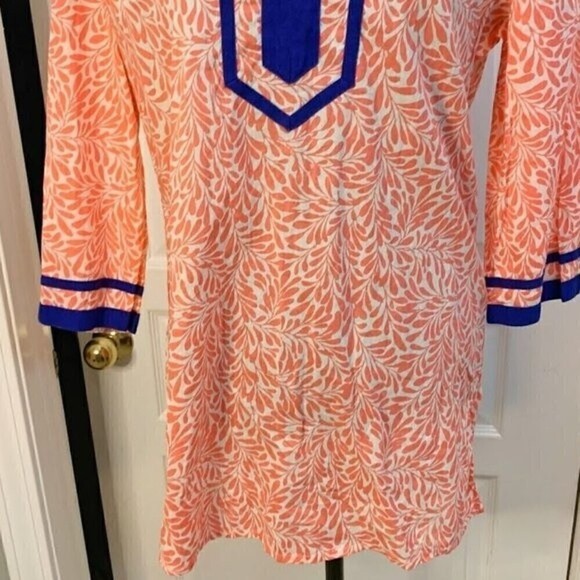 J. Crew V Neck Cotton Tunic Print Casual Long Sleeve Lightweight Summer Blouse - Picture 5 of 12